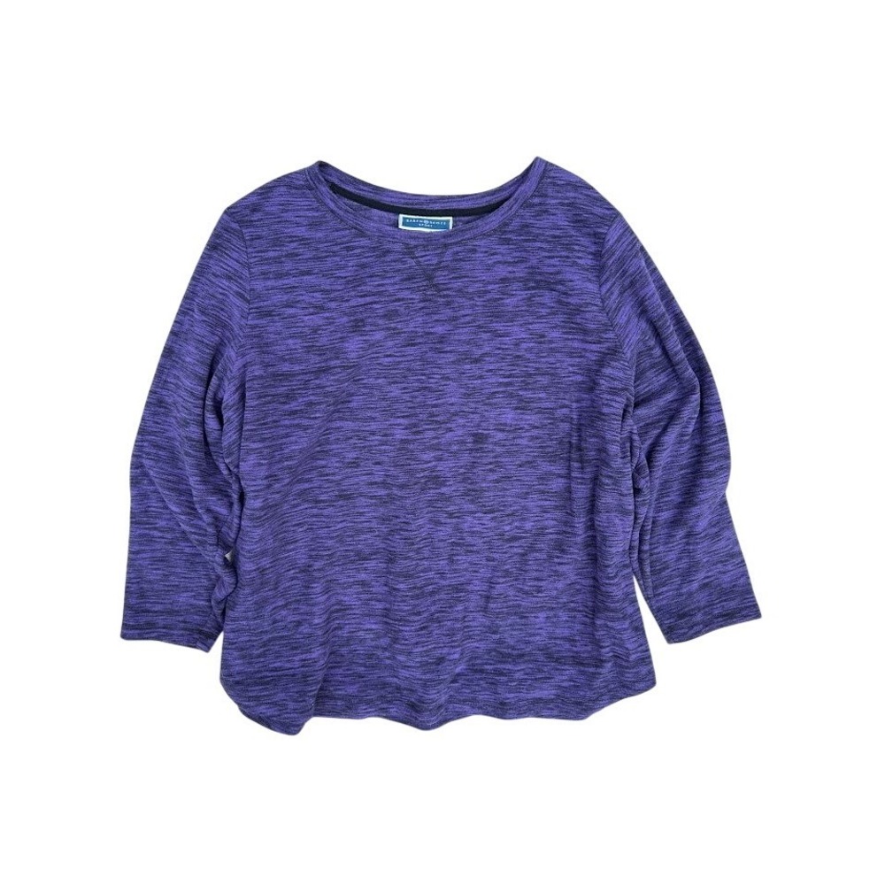 Karen‎ Scott Sport Women 3X Purple Space Dye Knit Pullover Long Sleeve Top